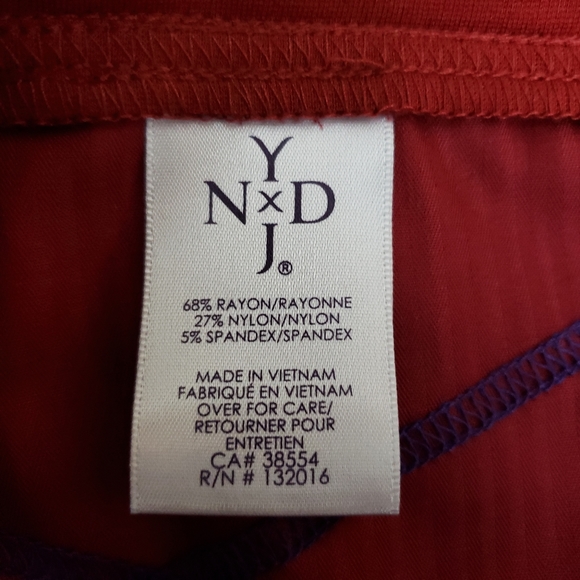 NYDJ Lift Tuck Pencil Skirt Red Stretch Waist Pull On Knit - Picture 7 of 8